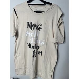 NWT Recycled Karma More Self Love Baby Girl Tan T-Shirt Sz M